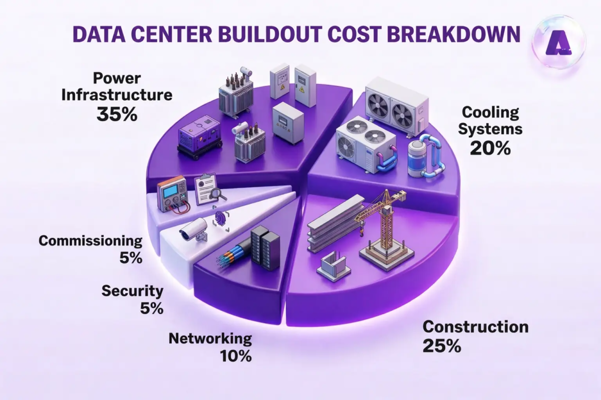 data center buildout cost breakdown