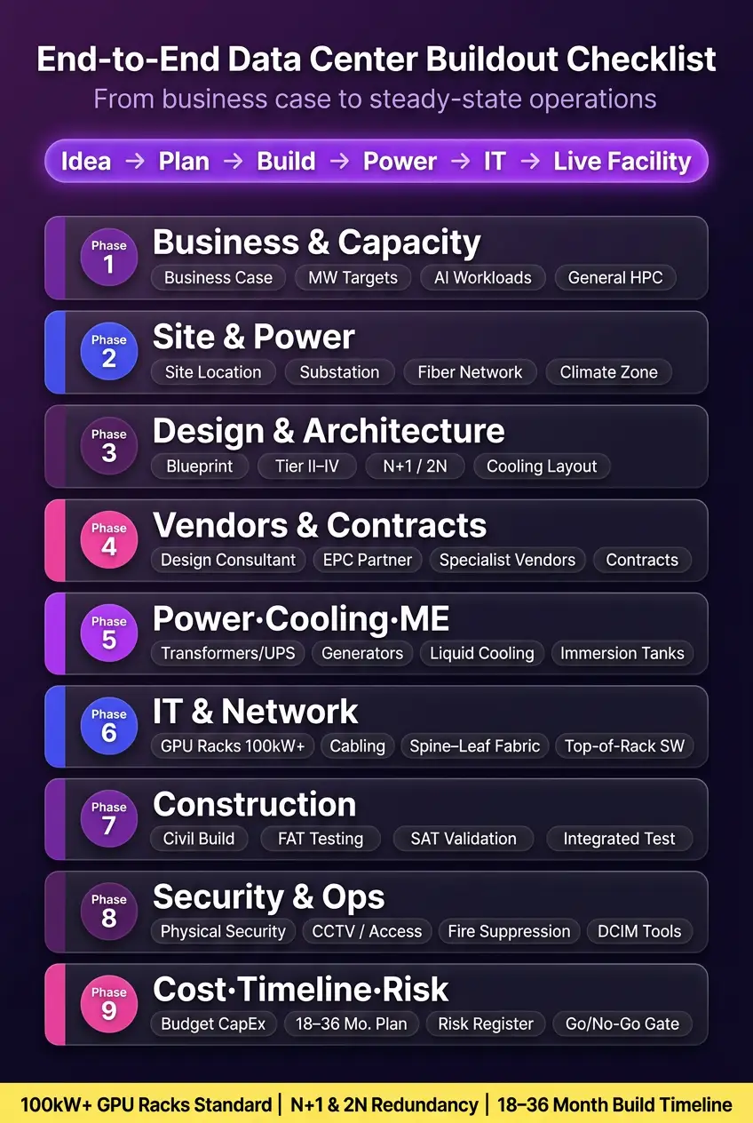 How to build a data center - Data Center Setup Checklist