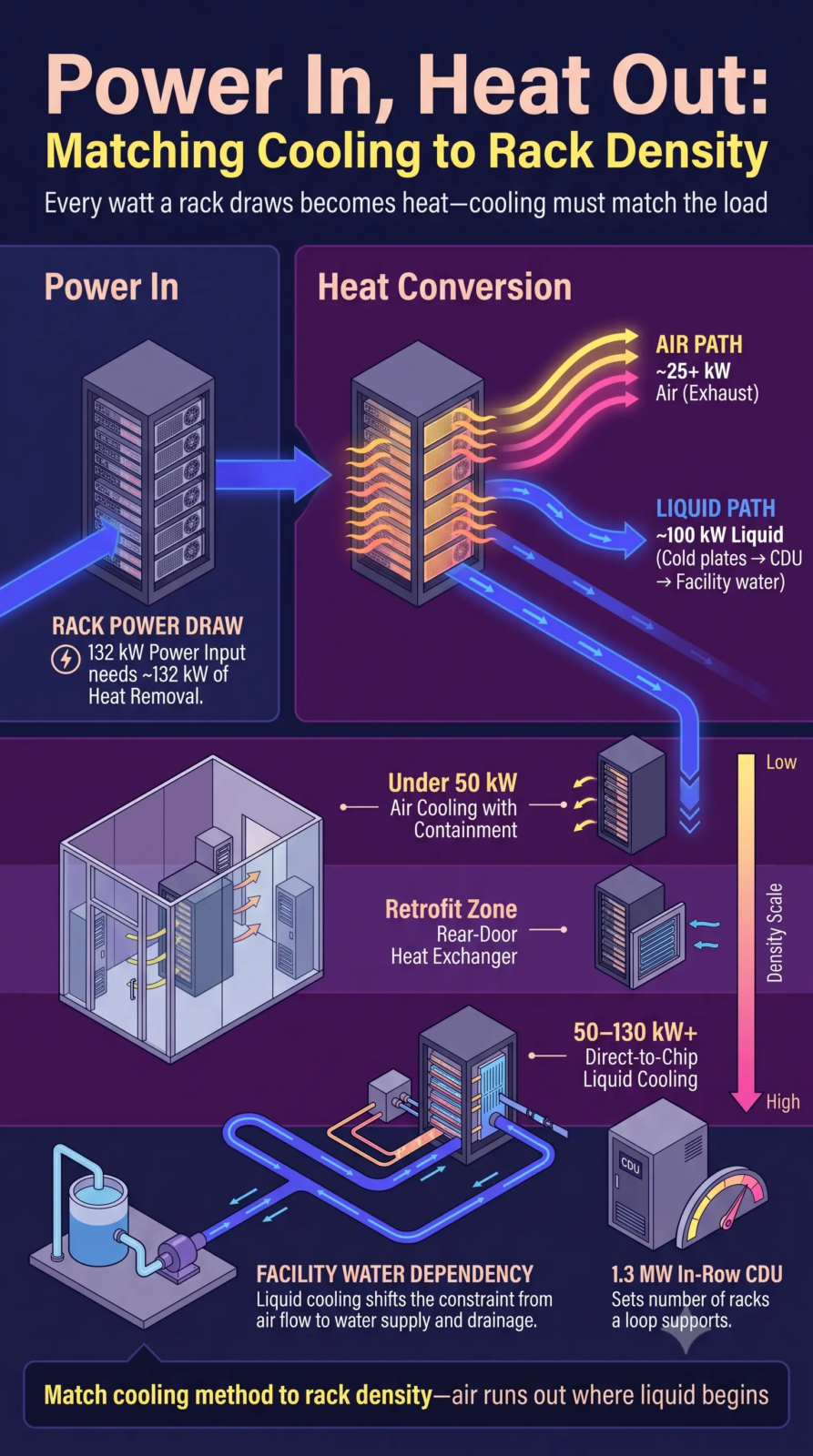 Matching cooling to rack density
